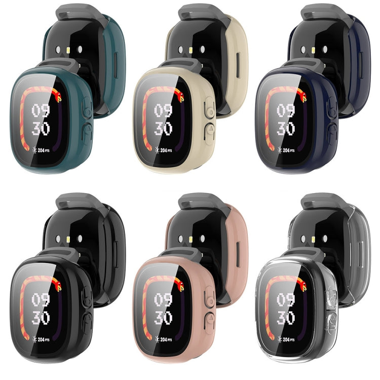 For Fitbit Ace LTE PC + Tempered Glass Film Integrated Watch Protective Case