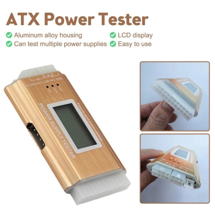 YNS-05 Desktop Computer Power Testing Tool Aluminum Alloy LCD Display ATX Power Tester — view 3