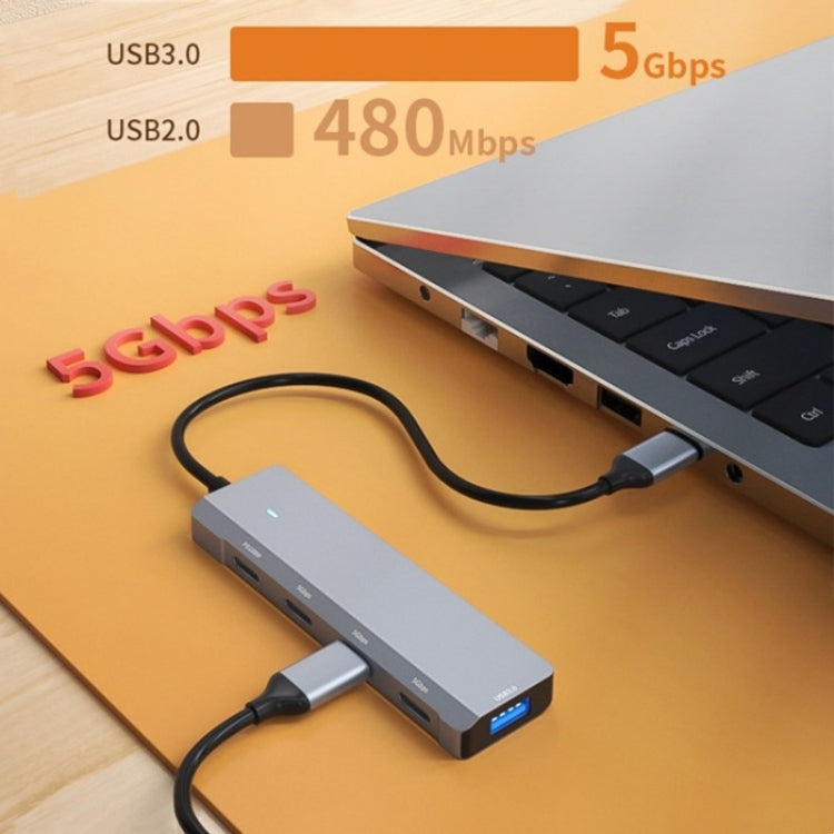 ADS-311C Support PD 100W Fast Charging Converter 5 Port Hub Type-C Hub Adapter — view 5