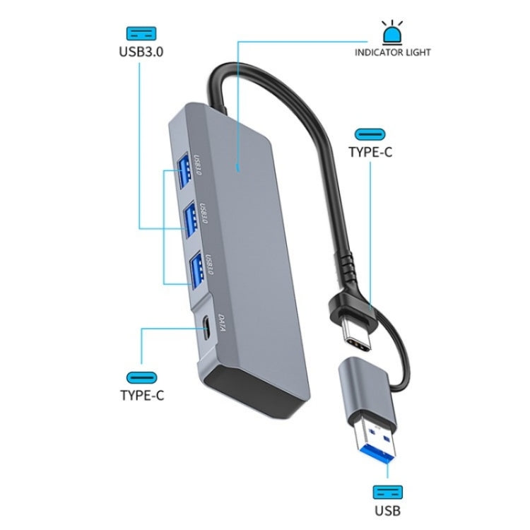 ADS-309D USB / Type-C to 3 x USB 3.0 + Type-C Data Port Expansion Hub Adapter — view 4