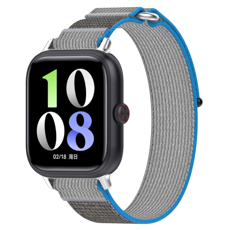 For vivo iQOO Watch GT Loop Nylon Hook and Loop Fastener Watch Band — Green+Grey