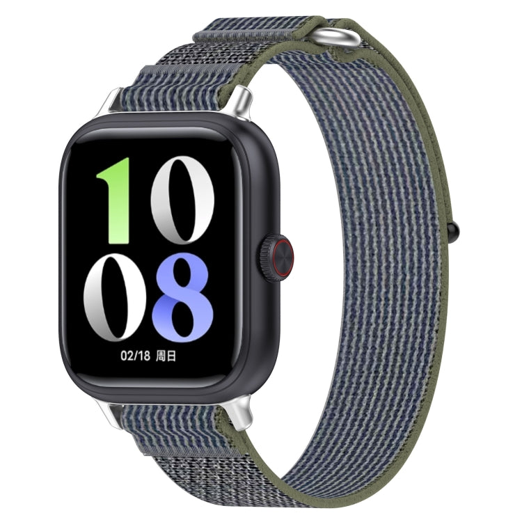 For vivo iQOO Watch GT Loop Nylon Hook and Loop Fastener Watch Band — Dark Green
