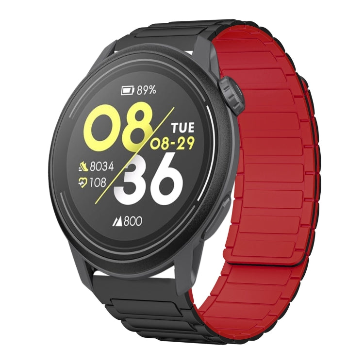 For COROS Pace 3 22mm I-shaped Magnetic Silicone Watch Band — Gray+Orange