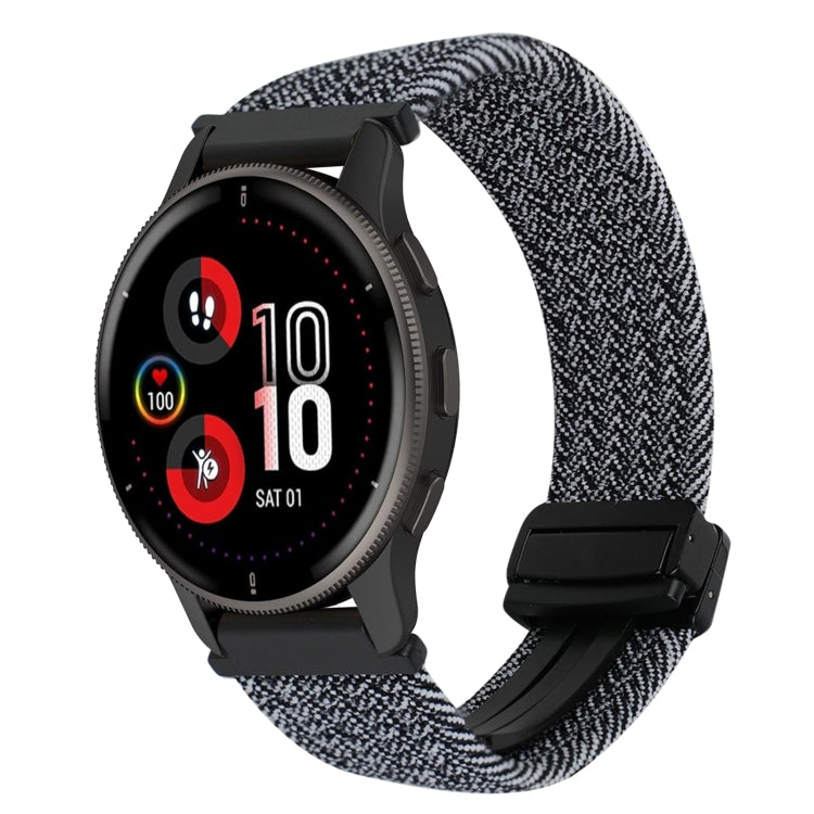 For COROS Pace 3 22mm Magnetic Buckle Braided Watch Band — Metallic Black