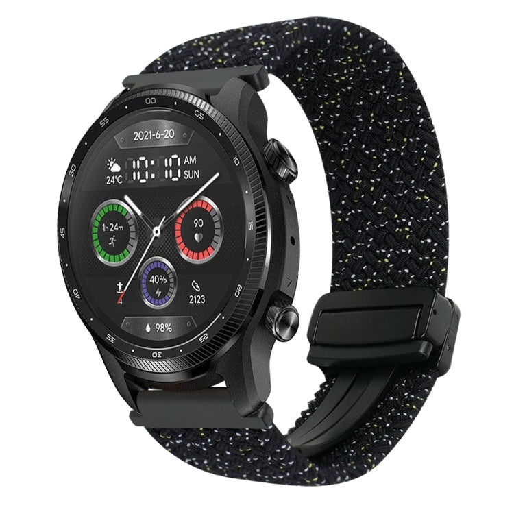 22mm Magnetic Buckle Braided Watch Band — Stars Black