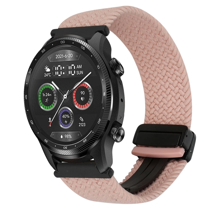 22mm Magnetic Buckle Braided Watch Band — Pink