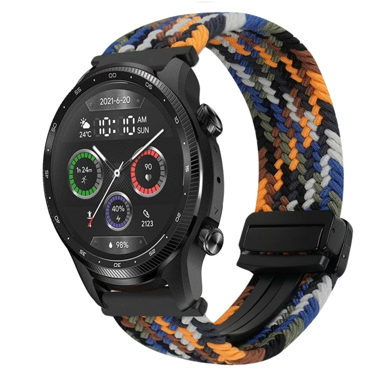 22mm Magnetic Buckle Braided Watch Band — Denim Orange