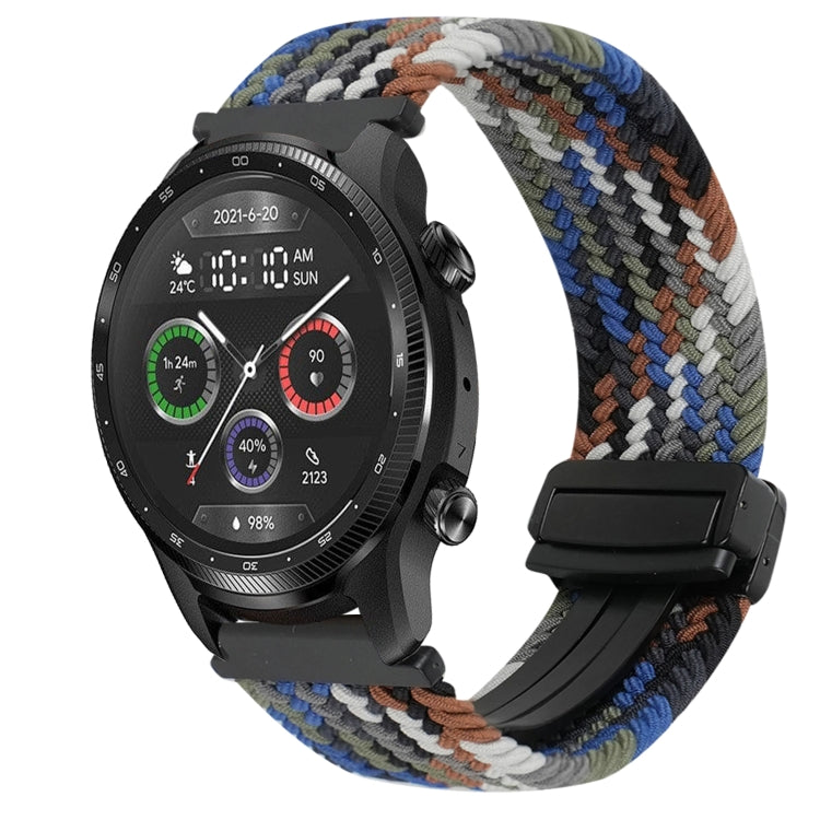 22mm Magnetic Buckle Braided Watch Band — Denim Blue