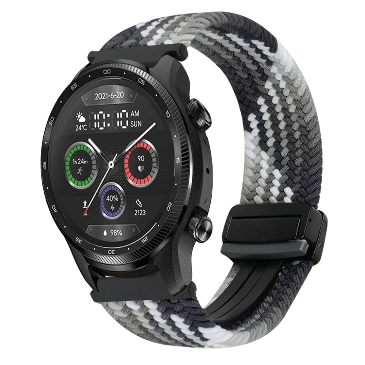 22mm Magnetic Buckle Braided Watch Band — Dazzling Black