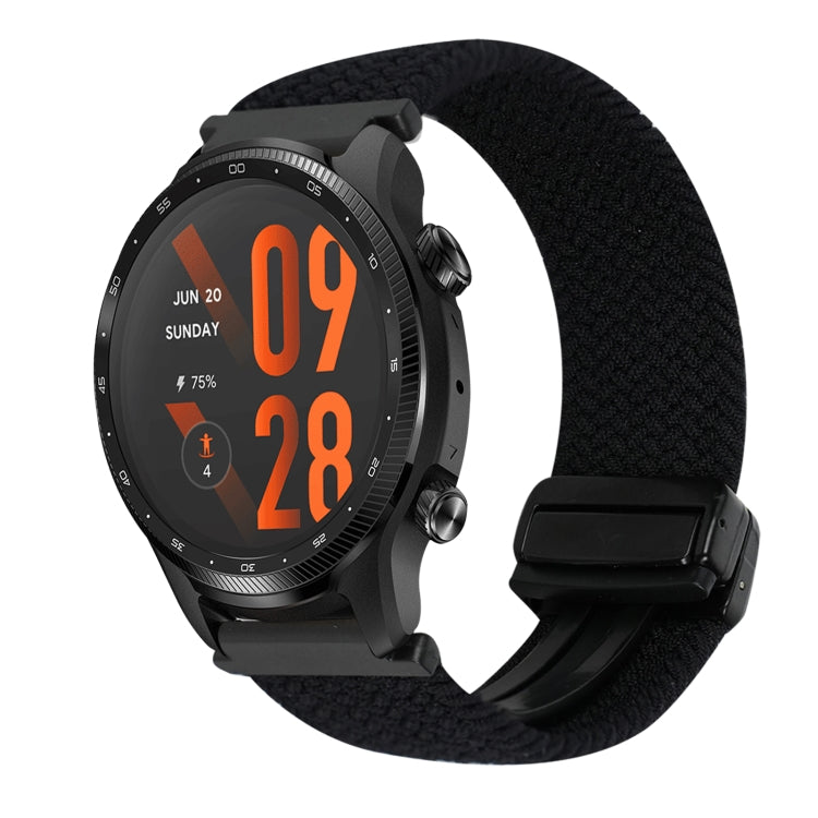 22mm Magnetic Buckle Braided Watch Band — Black