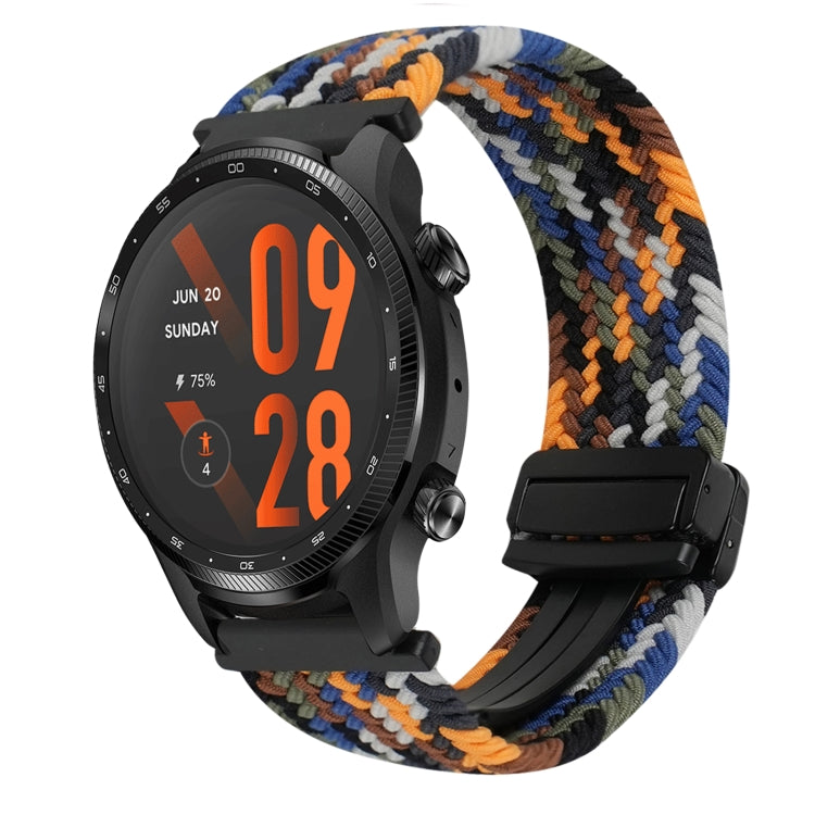 22mm Magnetic Buckle Braided Watch Band — Denim Orange