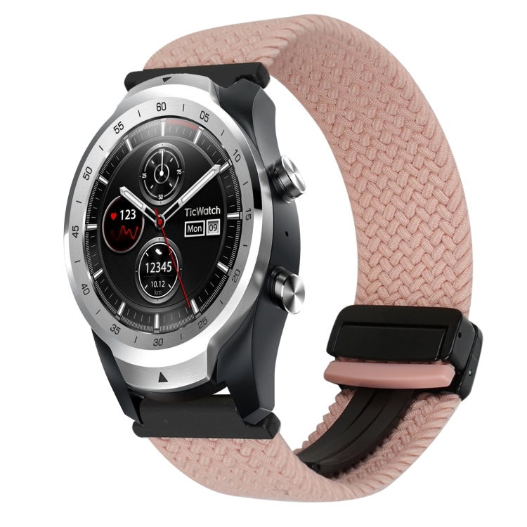22mm Magnetic Buckle Braided Watch Band — Pink