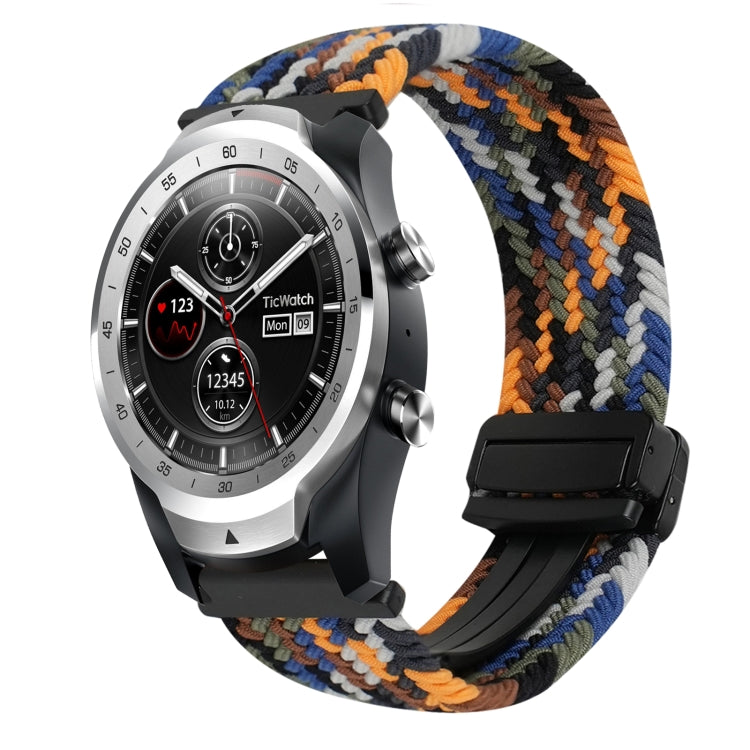 22mm Magnetic Buckle Braided Watch Band — Denim Orange