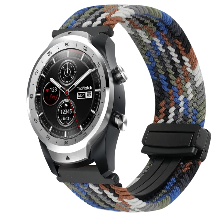 22mm Magnetic Buckle Braided Watch Band — Denim Blue