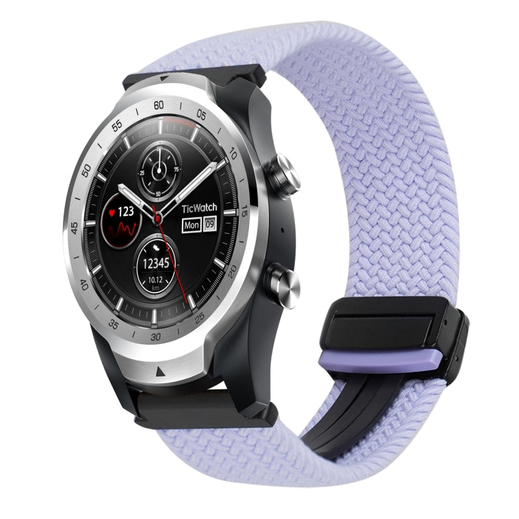 22mm Magnetic Buckle Braided Watch Band — Purple