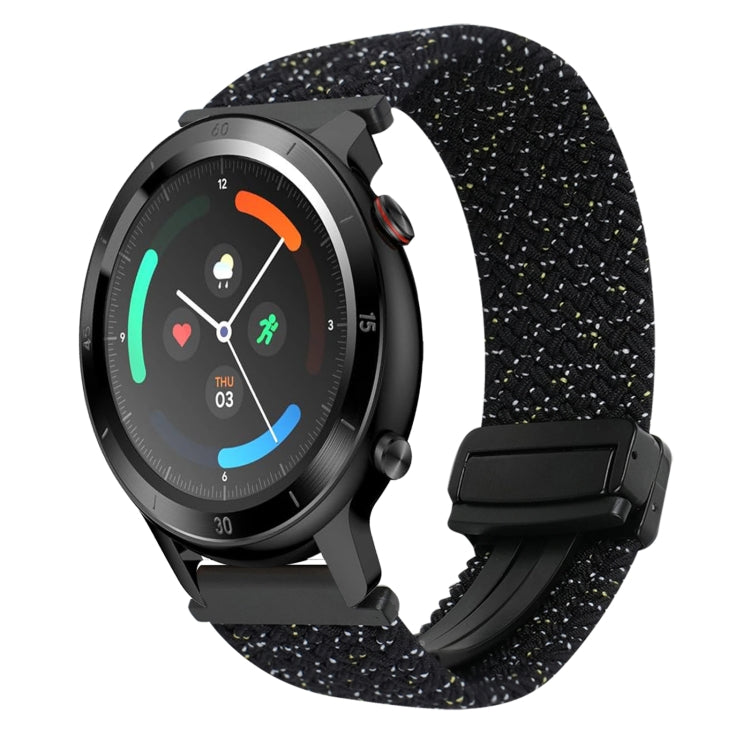 22mm Magnetic Buckle Braided Watch Band — Stars Black
