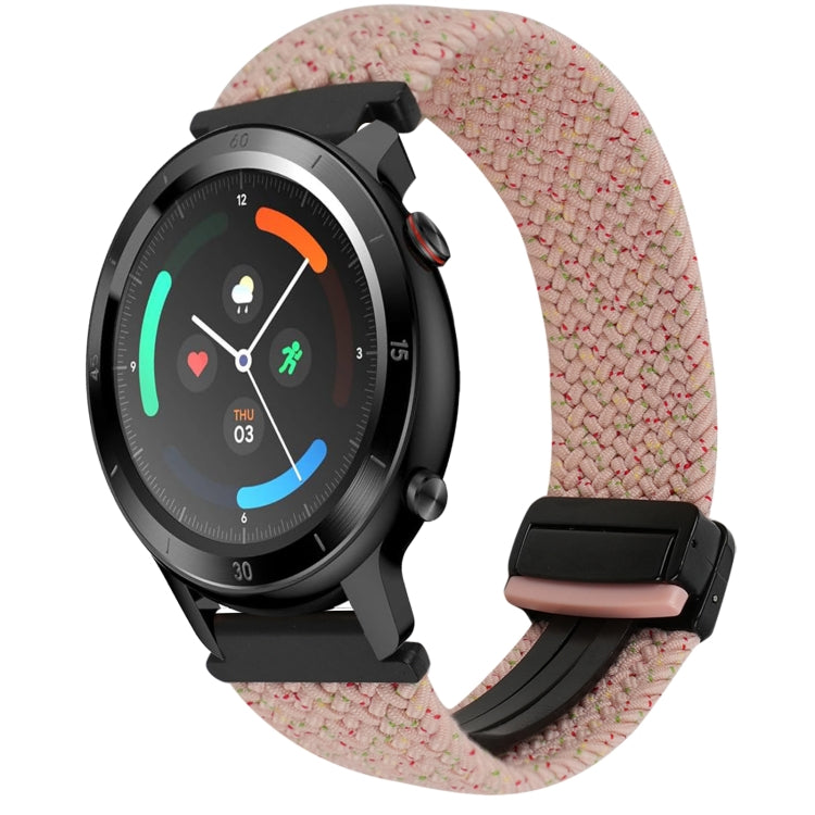 22mm Magnetic Buckle Braided Watch Band — Pink Color