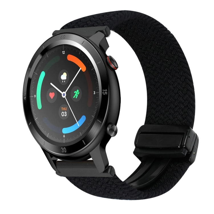 22mm Magnetic Buckle Braided Watch Band — Black