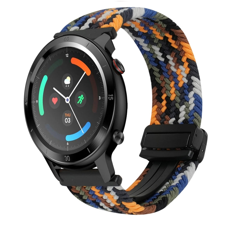 22mm Magnetic Buckle Braided Watch Band — Denim Orange