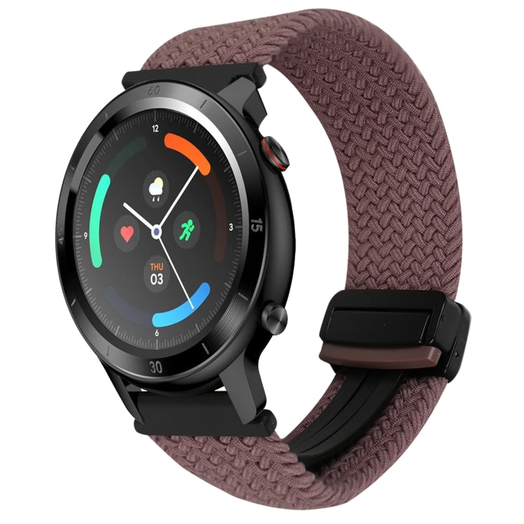 22mm Magnetic Buckle Braided Watch Band — Smoke Purple