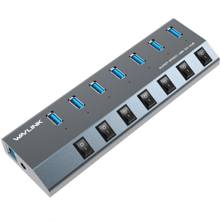 WAVLINK UH3076 5Gbps 7-port USB 3.0 Hub with Independent Switch and LED Indicator — US Plug
