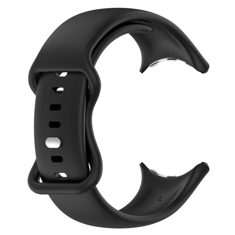 Solid Color Butterfly Buckle Silicone Watch Band, Size:L