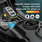 YQ9 12-24V Vehicles Type-C and Dual USB Car Front Rear Seat Cigarette Lighter Charger — YQ9