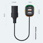 YQ9 12-24V Vehicles Type-C and Dual USB Car Front Rear Seat Cigarette Lighter Charger — view 6