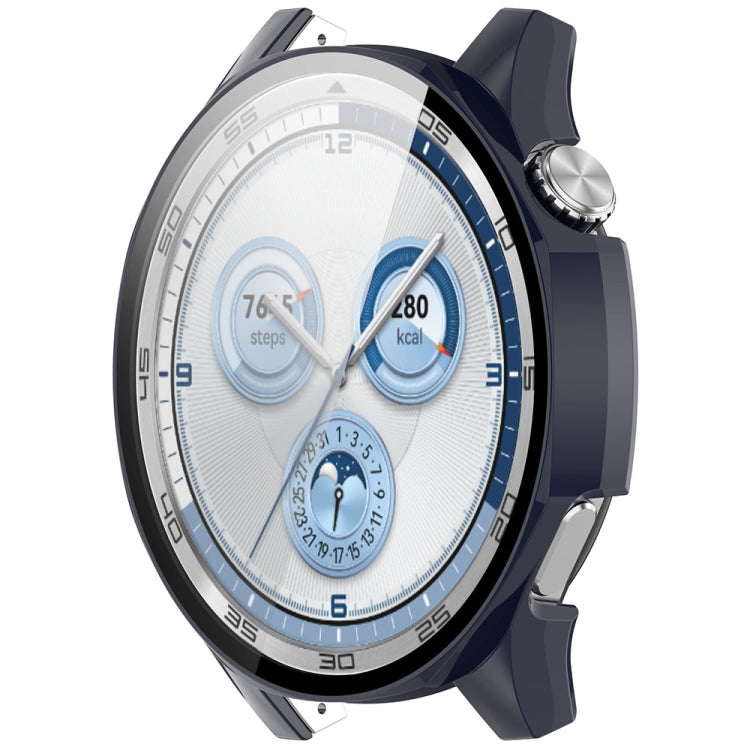 Tempered Glass Film Integrated PC Watch Protective Case — Matte Black