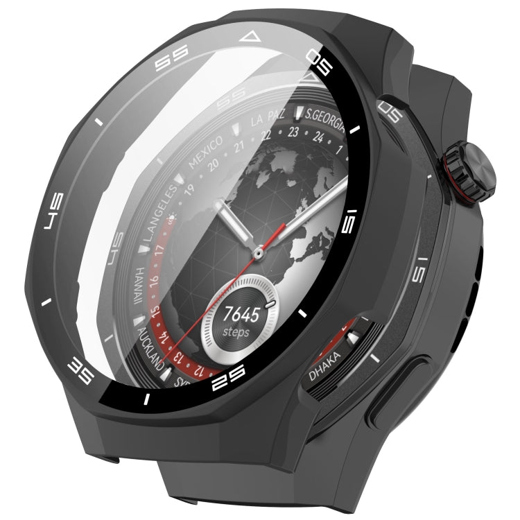 For Huawei Watch GT 5 Pro 46mm Graduated Style Tempered Glass Film Integrated PC Watch Case — Transparent