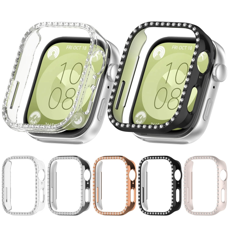 For Huawei Watch Fit3 Diamond Electroplated PC Half Coverage Watch Protective Case