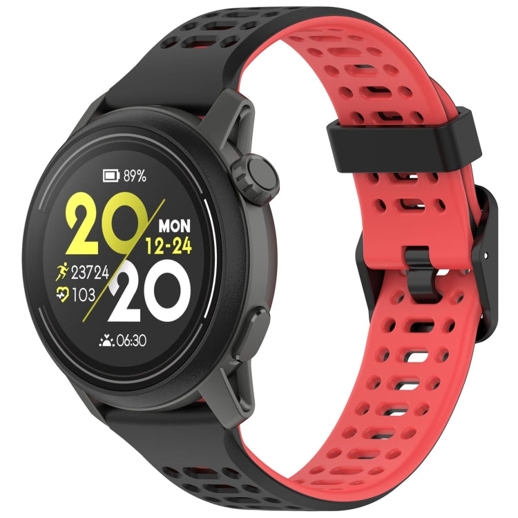 For Coros Pace 3 Dual Color Quick Release 22mm Silicone Watch Band — Black Gray