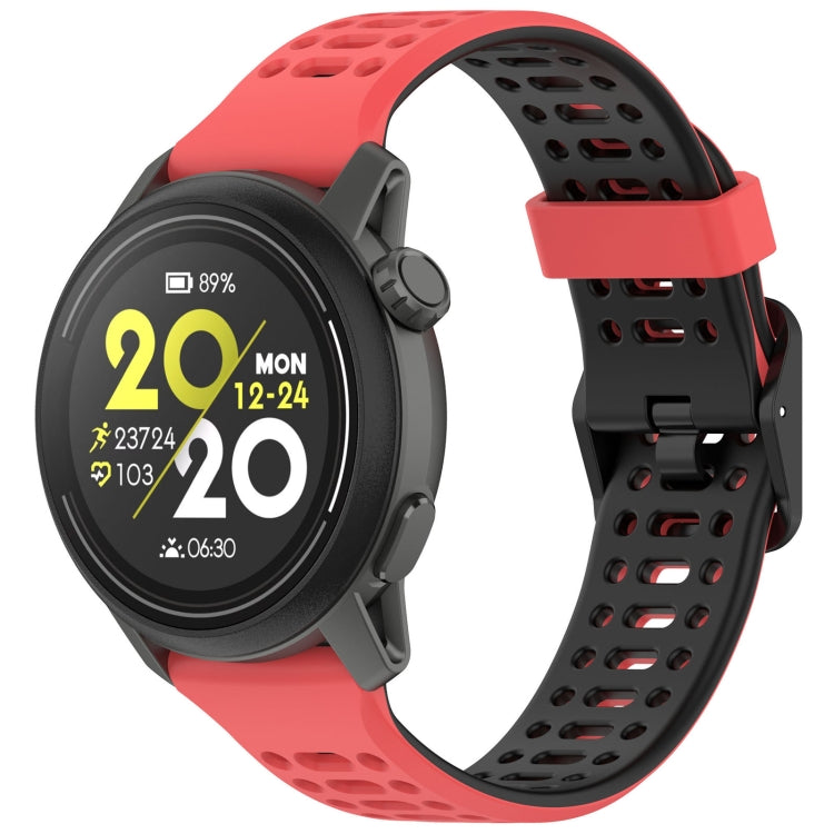 For Coros Pace 2 Dual Color Quick Release 20mm Silicone Watch Band — Blue Gray Gray