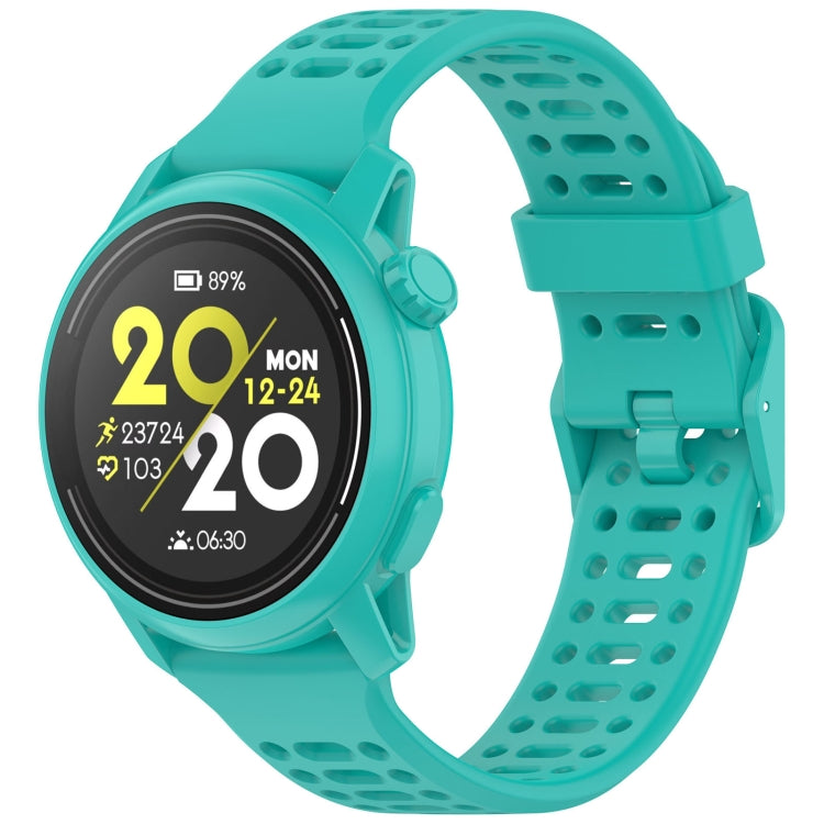 For Coros Pace 2 Solid Color Quick Release 20mm Silicone Watch Band — Black