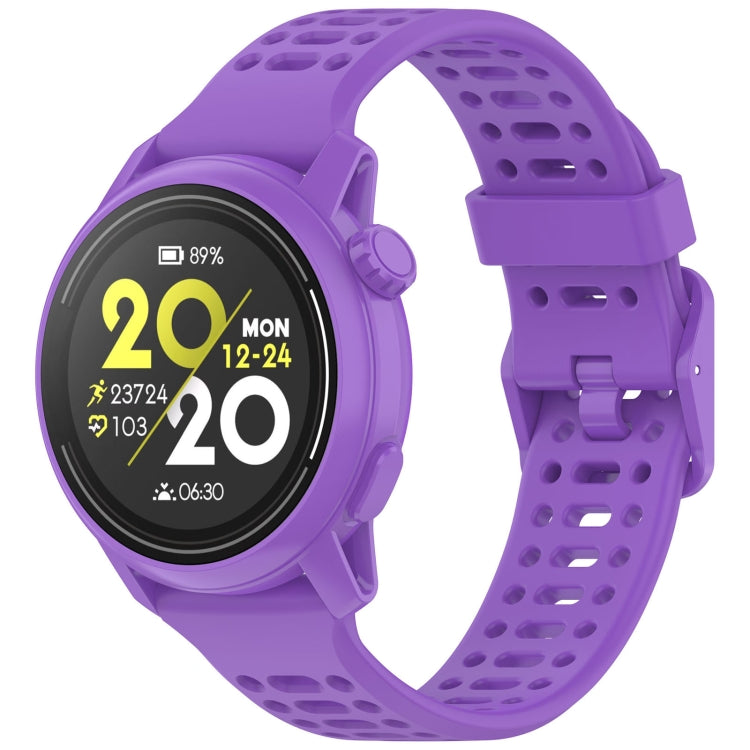 For Coros Pace 3 Solid Color Quick Release 22mm Silicone Watch Band — Light Pink