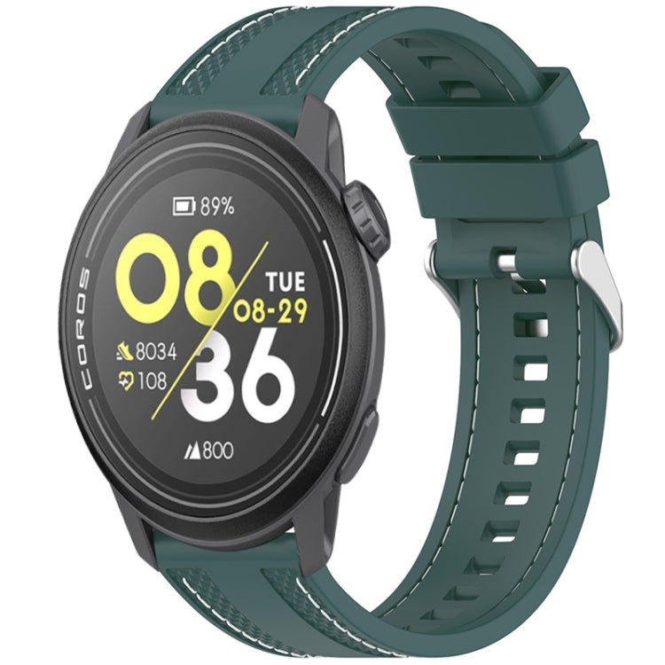 Quick Release Two Side Stitching Silicone Watch Band — Black