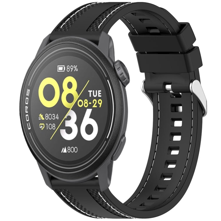 Quick Release Two Side Stitching Silicone Watch Band — Red