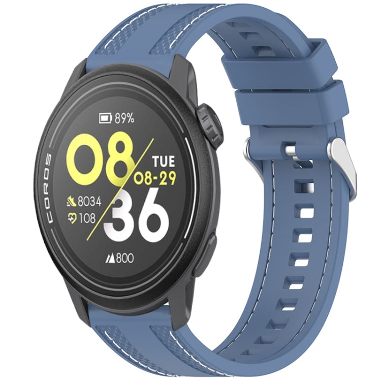 Quick Release Two Side Stitching Silicone Watch Band — Dark Blue