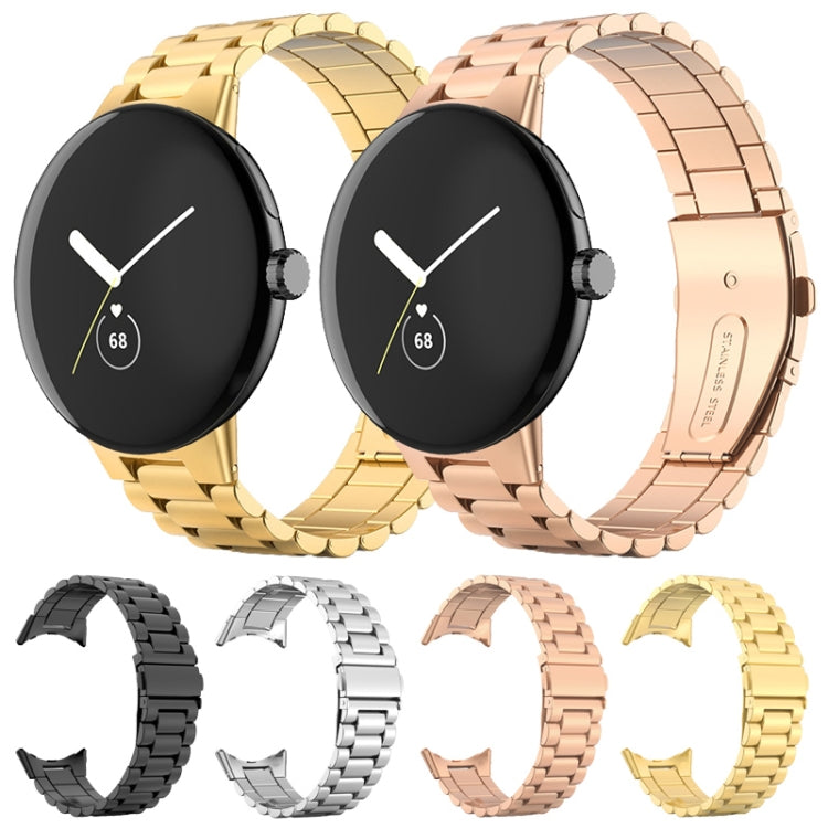 Three Beads Stainless Steel Folding Buckle Integrated Watch Band