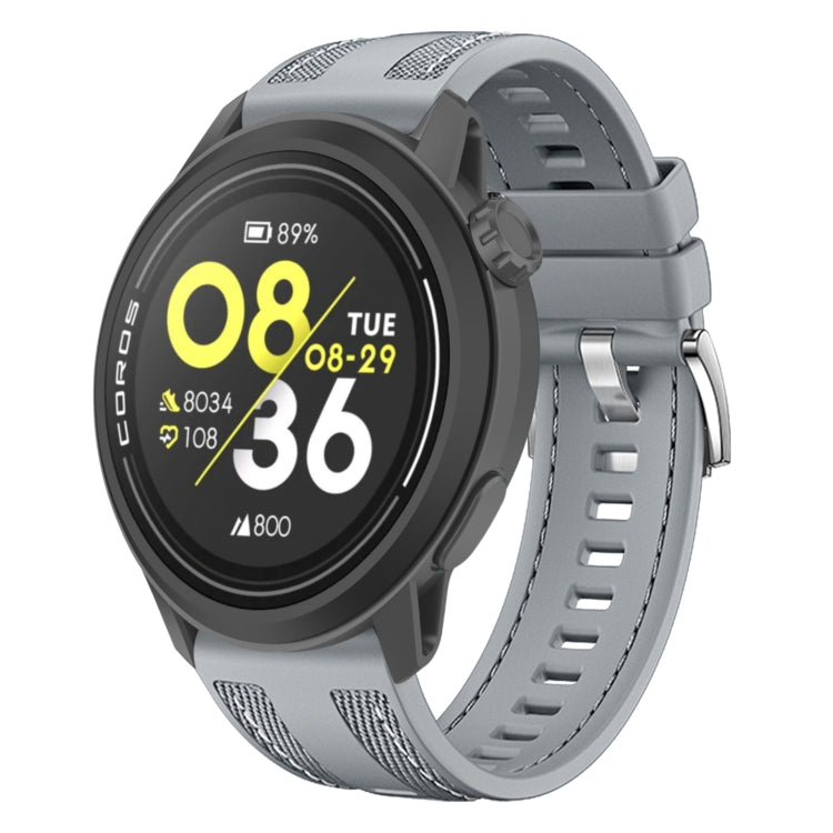 Push Connector 22mm Hybrid Nylon Silicone Watch Band — Gray
