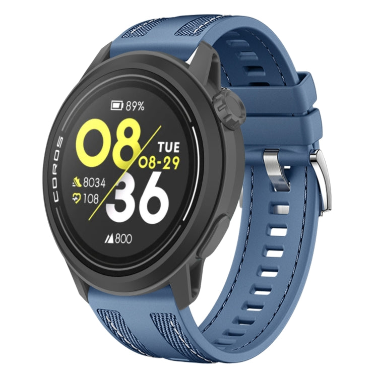 Push Connector 22mm Hybrid Nylon Silicone Watch Band — Light Blue