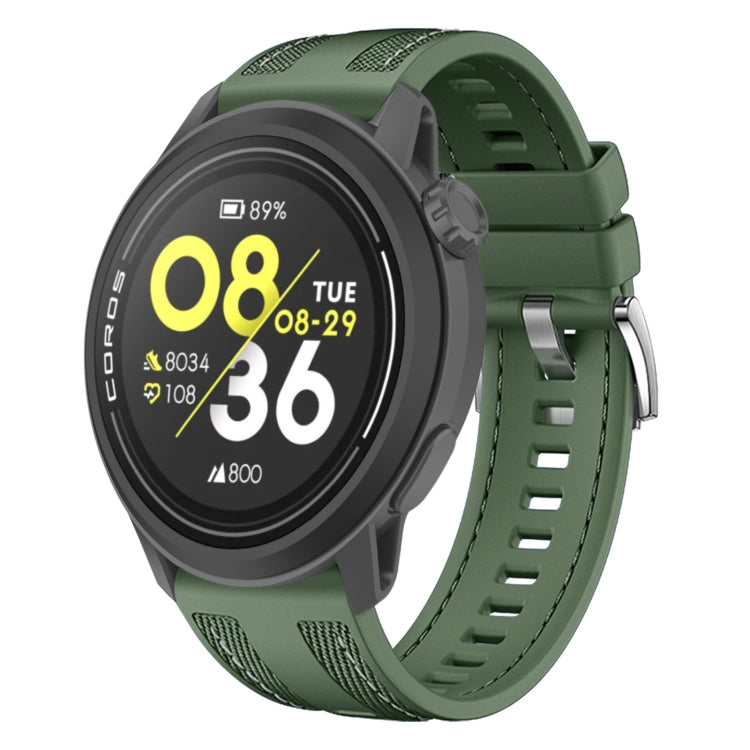 Push Connector 22mm Hybrid Nylon Silicone Watch Band — Spruce Green