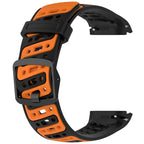 S Shape Dual Color Quick Release Silicone Watch Band — Black Orange