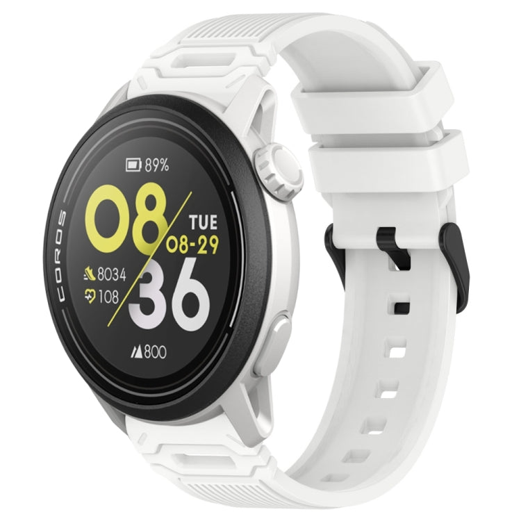 Vertical Pattern Black Buckle Silicone Watch Band