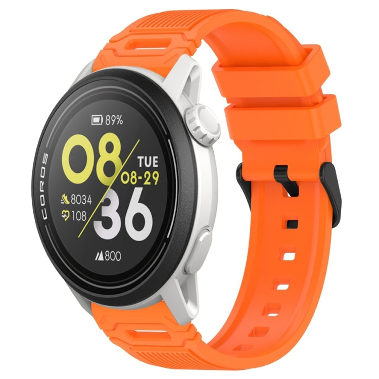 Vertical Pattern Black Buckle Silicone Watch Band — Pink