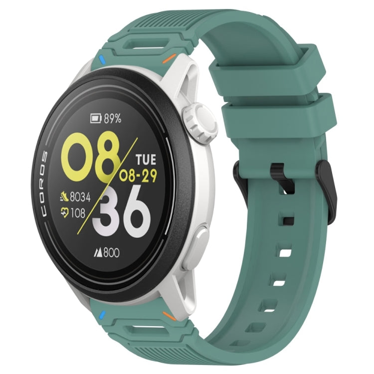 Vertical Pattern Black Buckle Silicone Watch Band — Dual Color+Black
