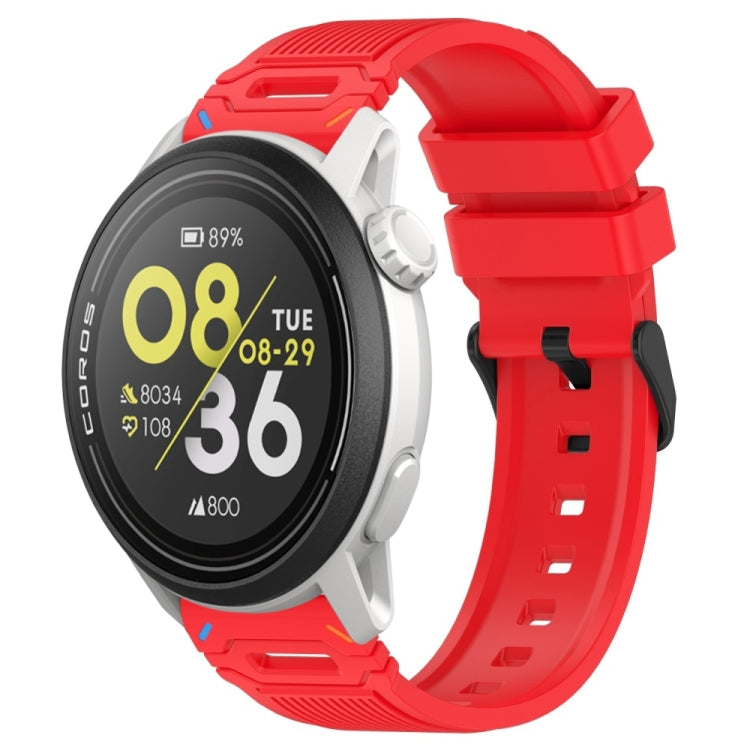 Vertical Pattern Black Buckle Silicone Watch Band — view 16
