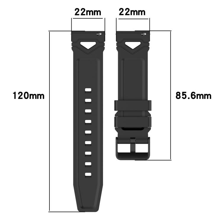 Dotted Black Buckle Silicone Watch Band — view 21