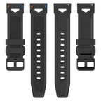 Dotted Black Buckle Silicone Watch Band — view 22