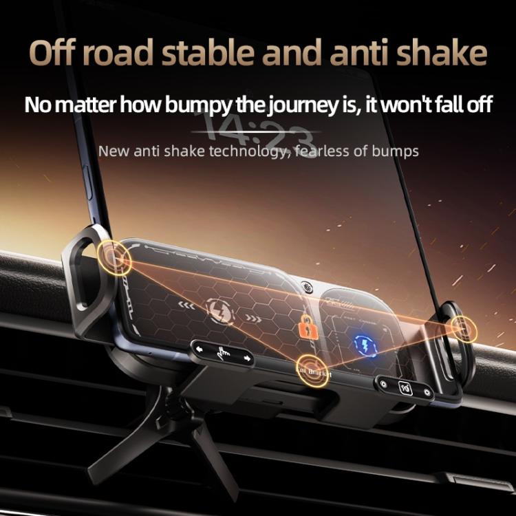 SD01 Car Air Vent Mount Dual Coil Rotating Phone Stand 15W Wireless Charger Phone Holder — view 5